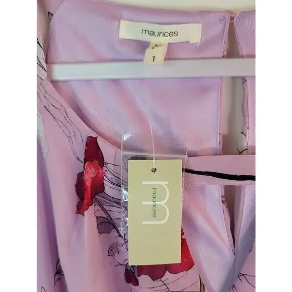 MAURICES Purple Lavender Floral Keyhole Tank Dress Women's Plus Size 1XL 16/18 - Picture 7 of 12